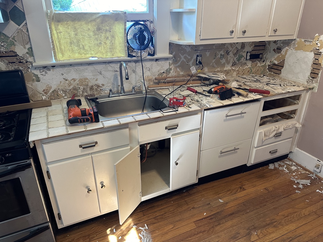 Kitchen framing and rough-in work